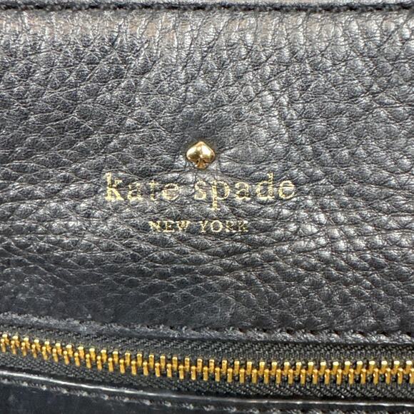 Y2K Kate Spade Tenley Cross Body Purse Pebbled Black Leather Adjustable Strap - Picture 3 of 11